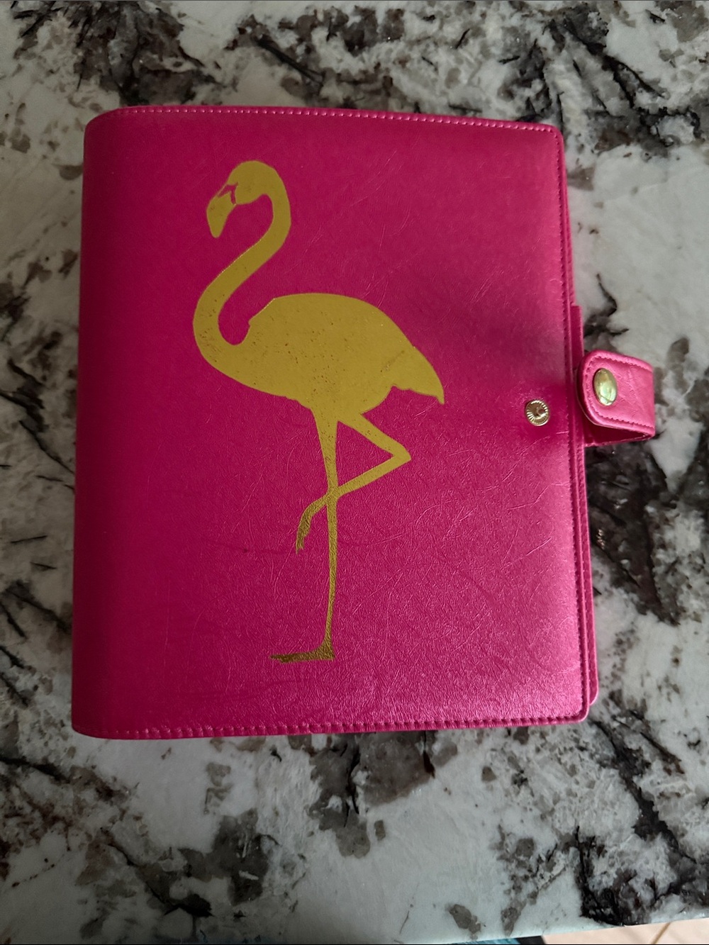 Hot Pink Flamingo Planner/Notebook with Gold Accent